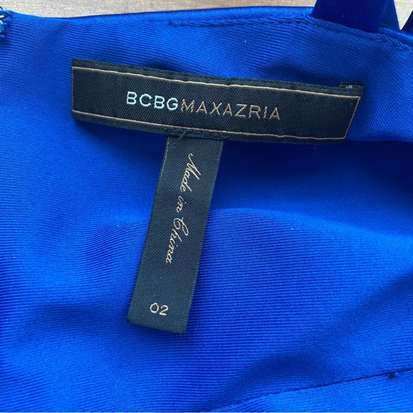 BCBGMAXAZRIA Navy Cocktail Silk Dress Size 0 - Picture 6 of 9